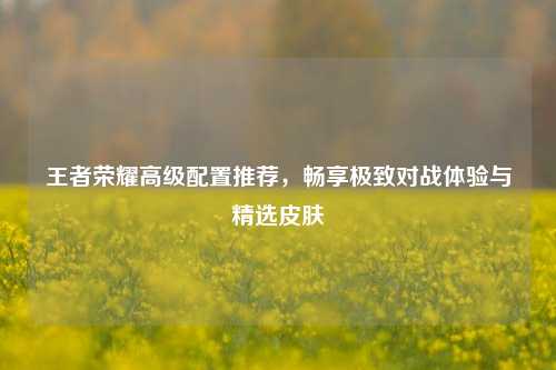 王者荣耀高级配置推荐,畅享极致对战体验与精选皮肤