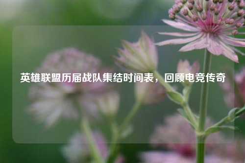 英雄联盟历届战队集结时间表，回顾电竞传奇