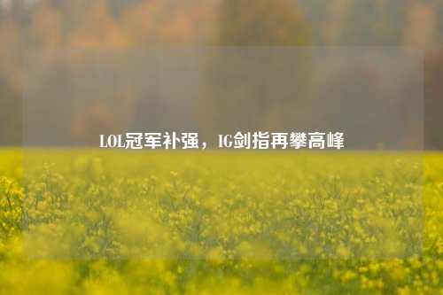 LOL冠军补强,IG剑指再攀高峰
