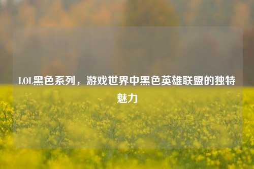 LOL黑色系列,游戏世界中黑色英雄联盟的独特魅力
