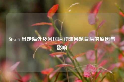 Steam 出走海外及回国后登陆问题背后的原因与影响