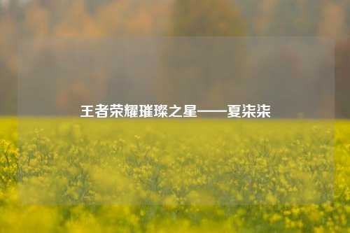 王者荣耀璀璨之星——夏柒柒