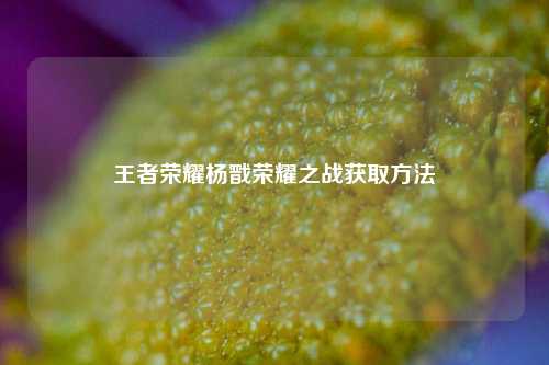 王者荣耀杨戬荣耀之战获取方法