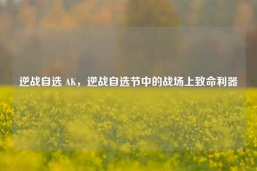 逆战自选 AK,逆战自选节中的战场上致命利器