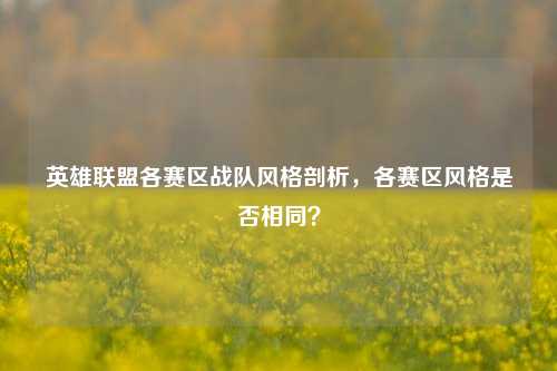 英雄联盟各赛区战队风格剖析,各赛区风格是否相同?