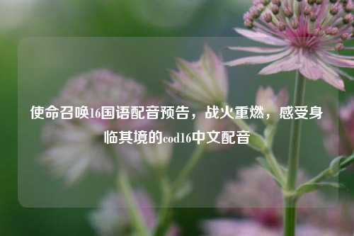 使命召唤16国语配音预告,战火重燃,感受身临其境的cod16中文配音