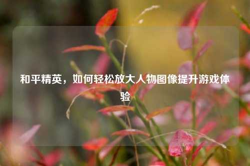 和平精英，如何轻松放大人物图像提升游戏体验