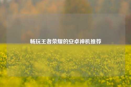 畅玩王者荣耀的安卓神机推荐