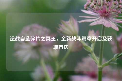 逆战自选碎片之冥王,全新战斗篇章开启及获取方法