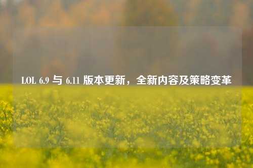 LOL 6.9 与 6.11 版本更新,全新内容及策略变革