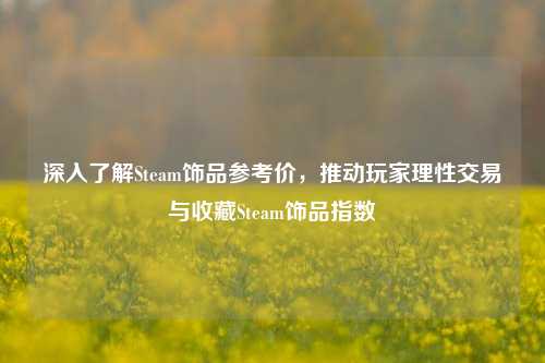深入了解Steam饰品参考价,推动玩家理性交易与收藏Steam饰品指数