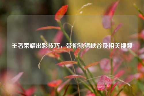 王者荣耀出彩技巧,带你驰骋峡谷及相关视频