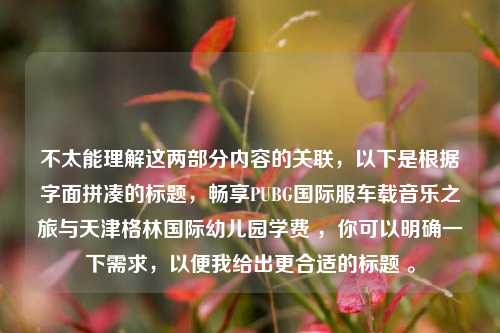 不太能理解这两部分内容的关联，以下是根据字面拼凑的标题，畅享PUBG国际服车载音乐之旅与天津格林国际幼儿园学费 ，你可以明确一下需求，以便我给出更合适的标题 。