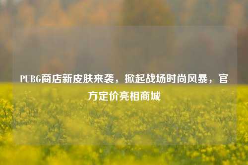 PUBG商店新皮肤来袭,掀起战场时尚风暴,官方定价亮相商城
