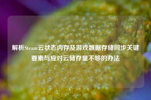 解析Steam云状态内存及游戏数据存储同步关键要素与应对云储存量不够的办法