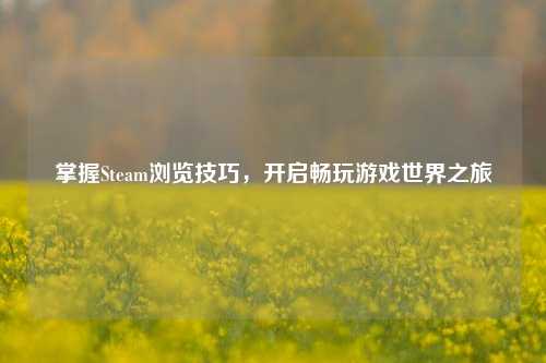 掌握Steam浏览技巧,开启畅玩游戏世界之旅