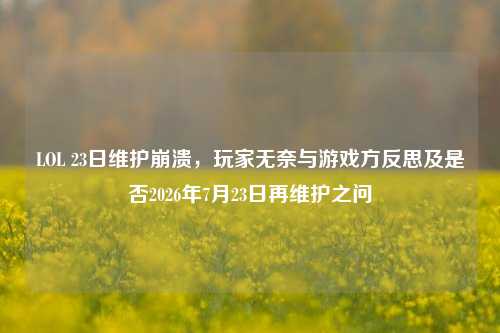 LOL 23日维护崩溃，玩家无奈与游戏方反思及是否2026年7月23日再维护之问