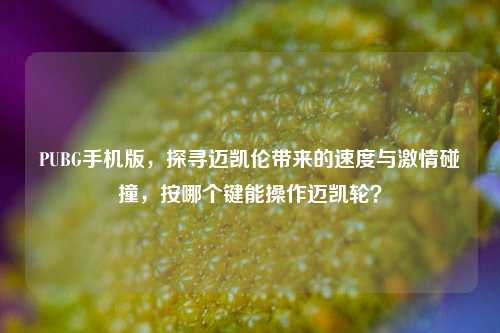 PUBG手机版,探寻迈凯伦带来的速度与激情碰撞,按哪个键能操作迈凯轮?