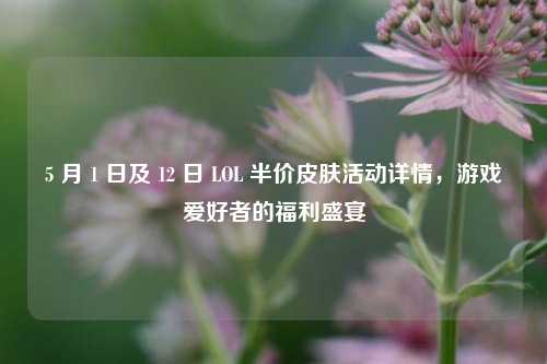 5 月 1 日及 12 日 LOL 半价皮肤活动详情，游戏爱好者的福利盛宴