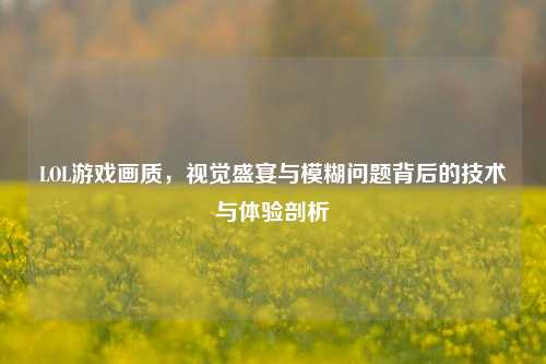 LOL游戏画质，视觉盛宴与模糊问题背后的技术与体验剖析