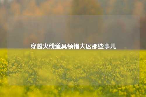 穿越火线道具领错大区那些事儿