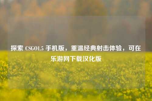 探索 CSGO1.5 手机版，重温经典射击体验，可在乐游网下载汉化版