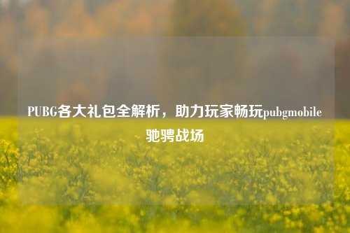 PUBG各大礼包全解析，助力玩家畅玩pubgmobile驰骋战场