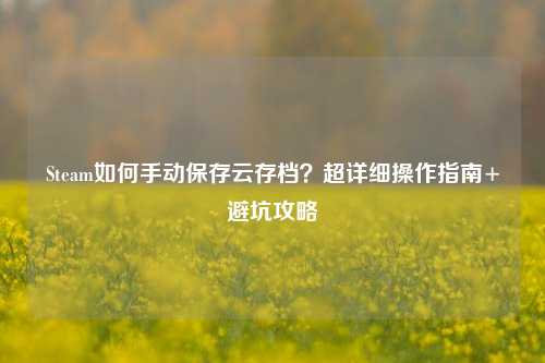 Steam如何手动保存云存档?超详细操作指南+避坑攻略