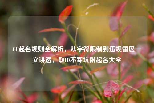 CF起名规则全解析,从字符限制到违规雷区一文讲透,取ID不踩坑附起名大全