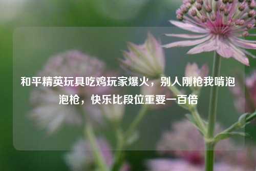 和平精英玩具吃鸡玩家爆火，别人刚枪我啃泡泡枪，快乐比段位重要一百倍