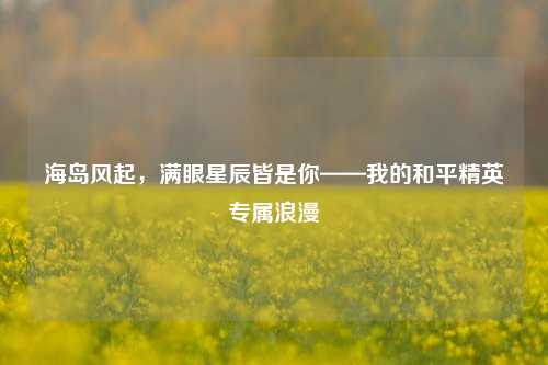 海岛风起，满眼星辰皆是你——我的和平精英专属浪漫