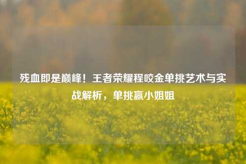 残血即是巅峰！王者荣耀程咬金单挑艺术与实战解析，单挑赢小姐姐