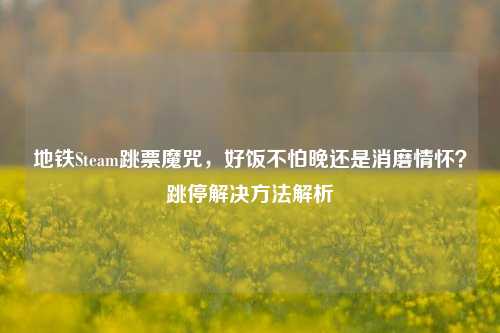 地铁Steam跳票魔咒，好饭不怕晚还是消磨情怀？跳停解决方法解析