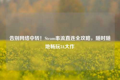 告别网络中转！Steam串流直连全攻略，随时随地畅玩3A大作