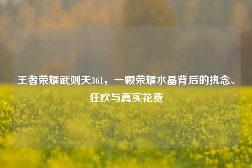 王者荣耀武则天361，一颗荣耀水晶背后的执念、狂欢与真实花费