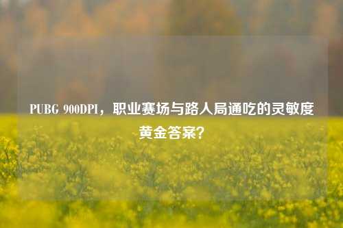 PUBG 900DPI，职业赛场与路人局通吃的灵敏度黄金答案？