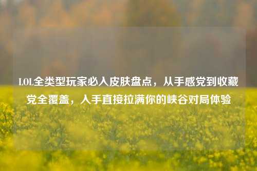 LOL全类型玩家必入皮肤盘点，从手感党到收藏党全覆盖，入手直接拉满你的峡谷对局体验