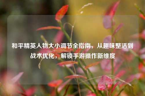 和平精英人物大小调节全指南,从趣味整活到战术优化,解锁手游操作新维度