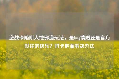 逆战卡陷阱入地邪道玩法，是bug馈赠还是官方默许的快乐？附卡地面解决办法