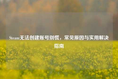 Steam无法创建账号别慌，常见原因与实用解决指南