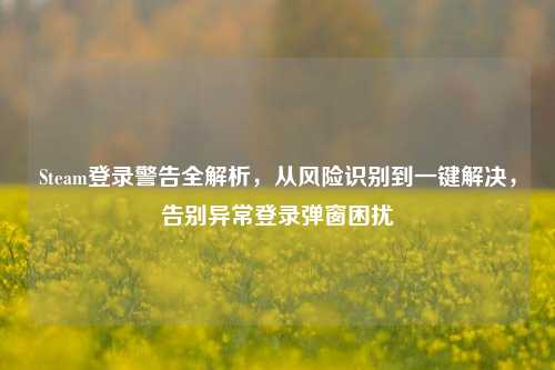 Steam登录警告全解析，从风险识别到一键解决，告别异常登录弹窗困扰