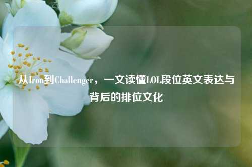 从Iron到Challenger，一文读懂LOL段位英文表达与背后的排位文化