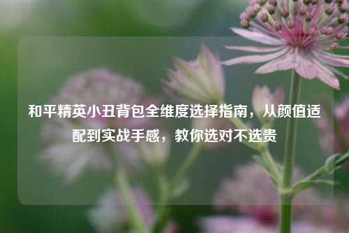 和平精英小丑背包全维度选择指南，从颜值适配到实战手感，教你选对不选贵