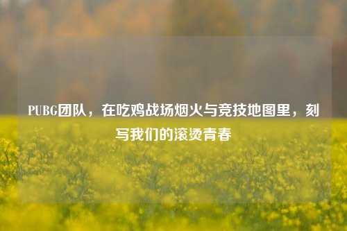 PUBG团队，在吃鸡战场烟火与竞技地图里，刻写我们的滚烫青春