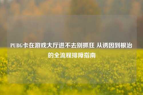 PUBG卡在游戏大厅进不去别抓狂 从诱因到根治的全流程排障指南