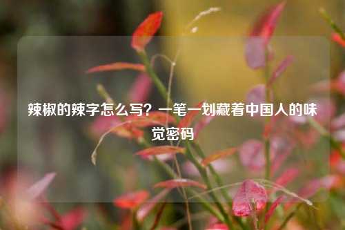 辣椒的辣字怎么写？一笔一划藏着中国人的味觉密码
