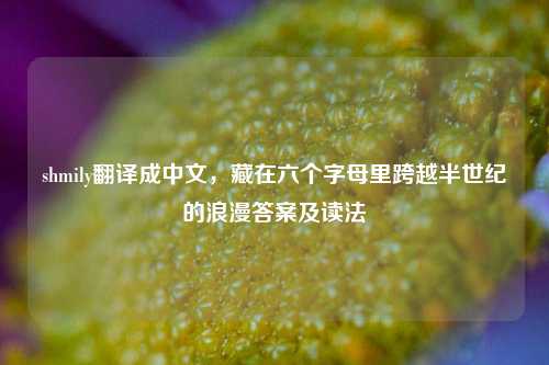 shmily翻译成中文,藏在六个字母里跨越半世纪的浪漫答案及读法