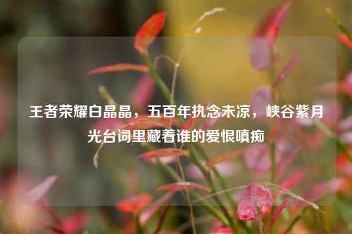 王者荣耀白晶晶,五百年执念未凉,峡谷紫月光台词里藏着谁的爱恨嗔痴