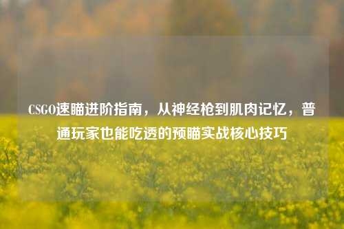 CSGO速瞄进阶指南，从神经枪到肌肉记忆，普通玩家也能吃透的预瞄实战核心技巧