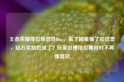 王者荣耀排位现恶性Bug，赢了掉星输了扣信誉，钻石奖励也没了？玩家吐槽排位赛何时不再像渡劫